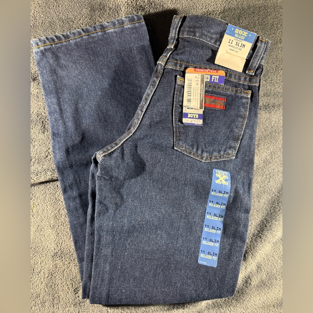 Boys Twenty X Wrangler Dark Blue Slim Jeans